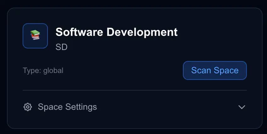 Atlassian scan space confirmation screen