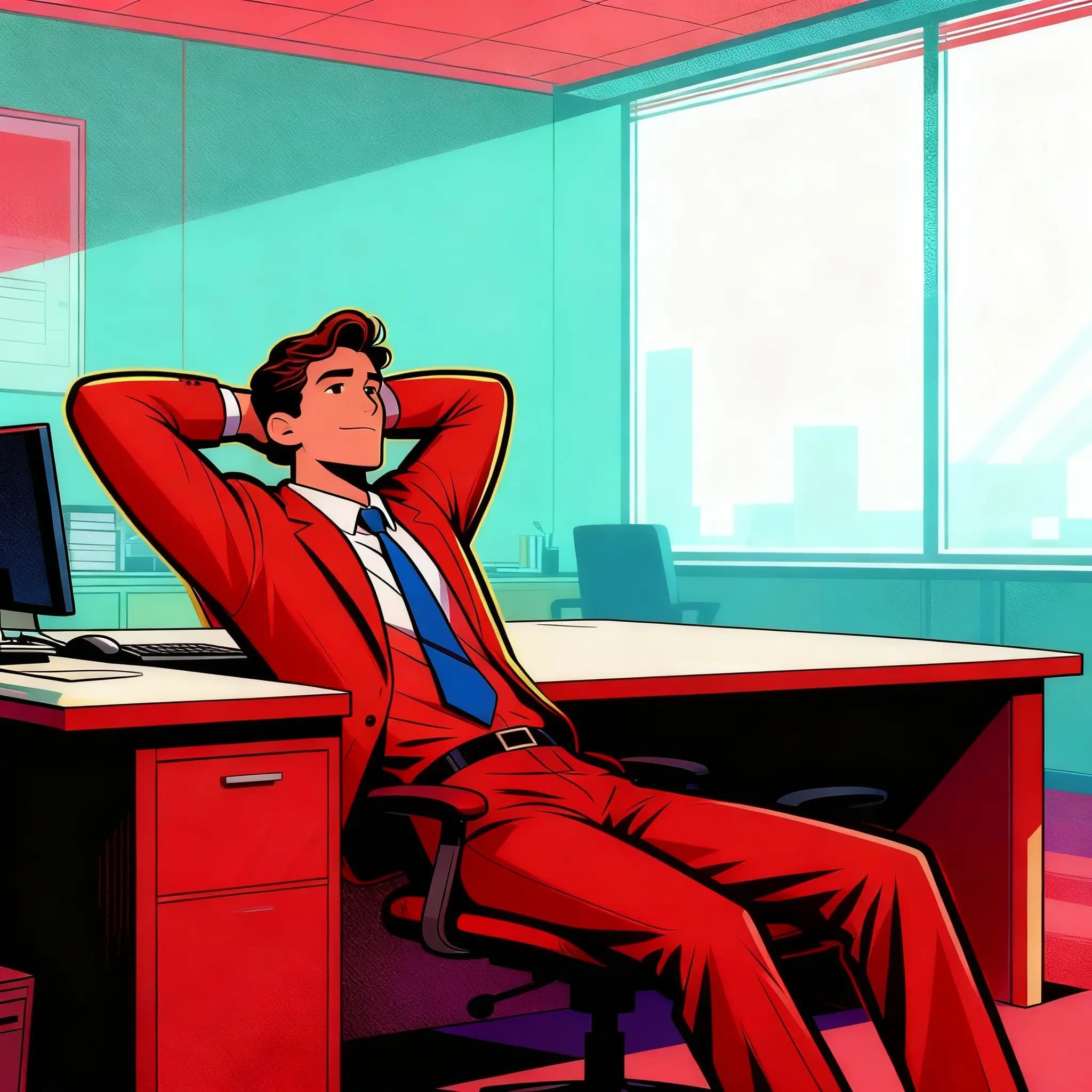 Relaxed Worker Illustration